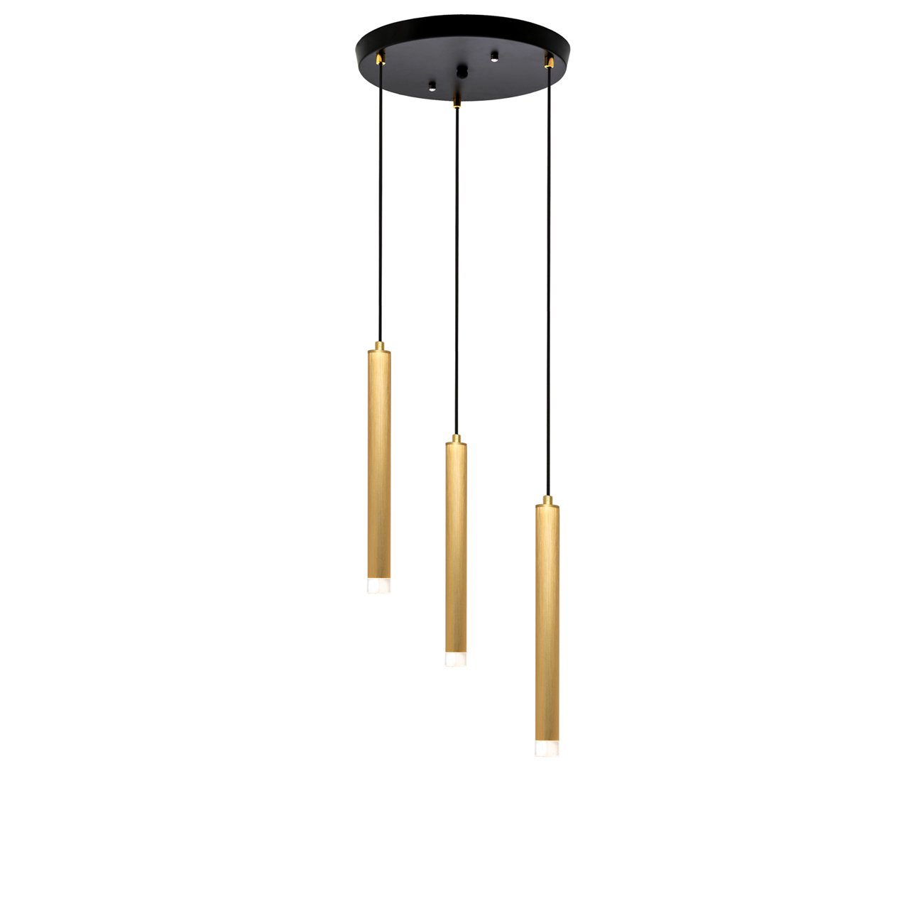 Luminaire suspension tube or brossé- lustres tube or 3 lumieres- suspension desgin tube or - luminaire tube design moss series