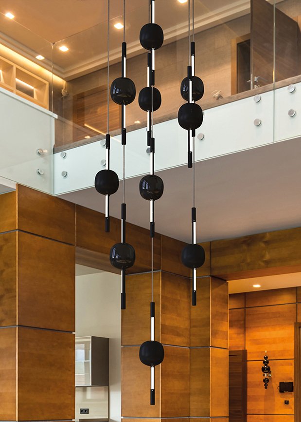 Lustre Attraverso Noir Mat - Moss Series