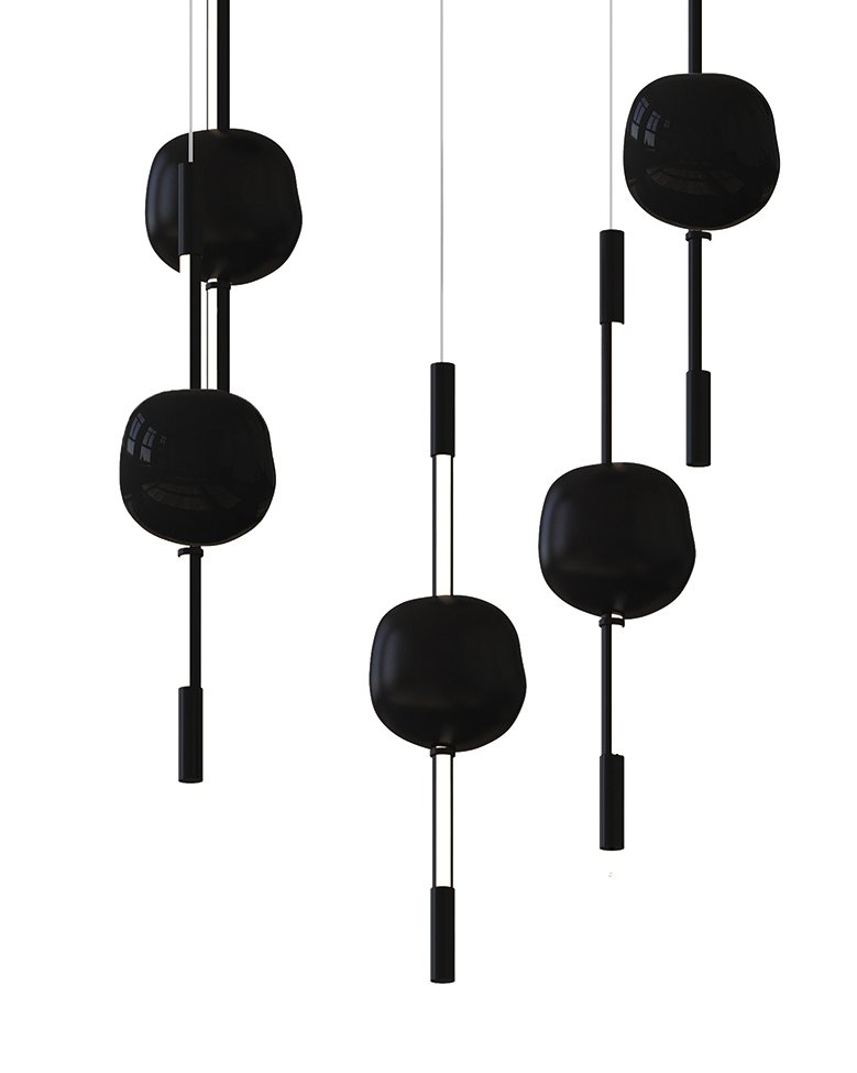 Lustre Attraverso Noir Rond - Moss Series - Zoom